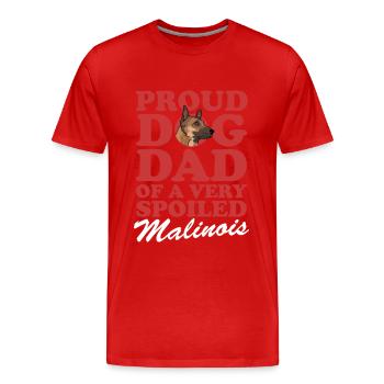 Malinois Dad Belgischer Schäferhund Geschenk - Männer Premium Bio T-Shirt - Rot - Vorne - Damien (186cm)