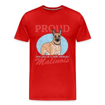 Malinois Dad | Belgischer Schäferhund Geschenk - Männer Premium Bio T-Shirt - Rot - Vorne - Damien (186cm)