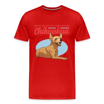 Chihuahua Papa Chien Propriétaire Chien Cadeau - T-shirt bio Premium Homme - rouge - Devant - Damien (186cm)