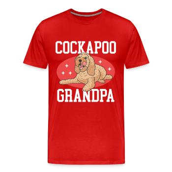 Cockapoo Grandpa | Hunde Hundebesitzer Geschenk - Männer Premium Bio T-Shirt - Rot - Vorne - Damien (186cm)