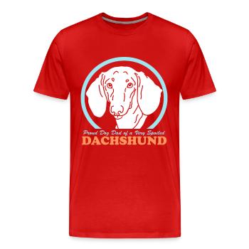 Dachshund Dad Dackel Hunde Hundebesitzer Geschenk - Männer Premium Bio T-Shirt - Rot - Vorne - Damien (186cm)
