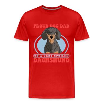 Dachshund Dad | Dachshund Dog Owner Gift - Men's Premium Organic T-Shirt - red - Front - Damien (186cm)