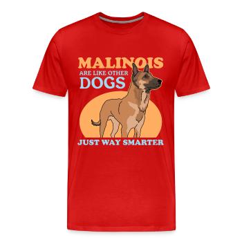 Malinois Belgian Shepherd Dog Gift - Men's Premium Organic T-Shirt - red - Front - Damien (186cm)