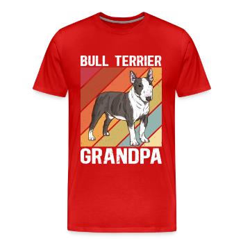 Bull Terrier Grand-père Chien Propriétaire de chien Cadeau - T-shirt bio Premium Homme - rouge - Devant - Damien (186cm)