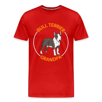 Bull Terrier Grand-père Propriétaire de chien Chien Cadeau - T-shirt bio Premium Homme - rouge - Devant - Damien (186cm)
