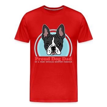 Boston Terrier Dad Bostie Hundebesitzer Geschenk - Männer Premium Bio T-Shirt - Rot - Vorne - Damien (186cm)