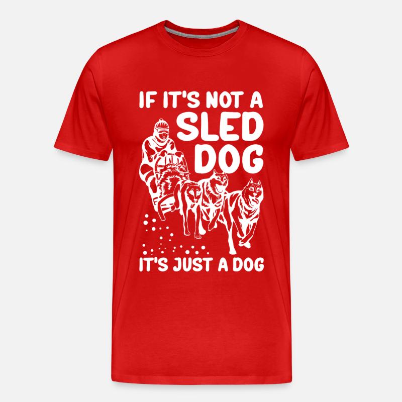 Mushing Schlittenhunde Hundeschlitten Geschenk - Männer Premium Bio T-Shirt - Rot