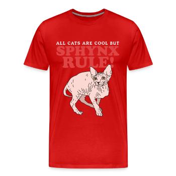 Sphynx Katzen Katzenbesitzer Geschenk - Männer Premium Bio T-Shirt - Rot - Vorne - Damien (186cm)