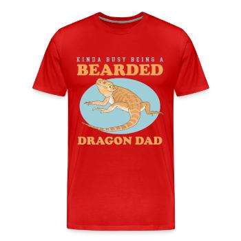 Bearded Dragon Dad Bearded Dragon Reptiles Gift - Men's Premium Organic T-Shirt - red - Front - Damien (186cm)
