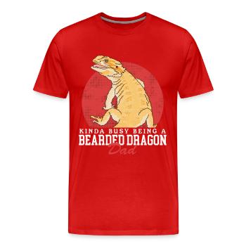 Dragon barbu Papa Reptiles Dragons barbus Cadeau - T-shirt bio Premium Homme - rouge - Devant - Damien (186cm)