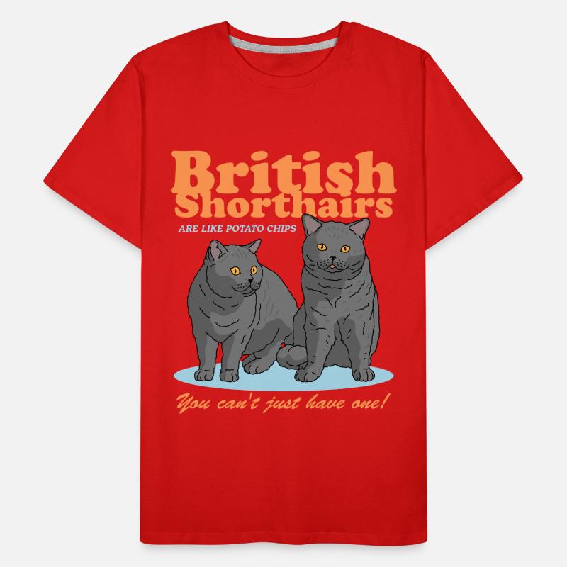 Britisch Kurzhaar Katzen Geschenk Männer Premium Bio T-Shirt