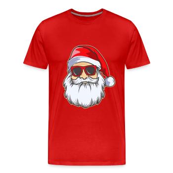 Weihnachtsmann Cooler Santa Weihnachten - Männer Premium Bio T-Shirt - Rot - Vorne - Damien (186cm)