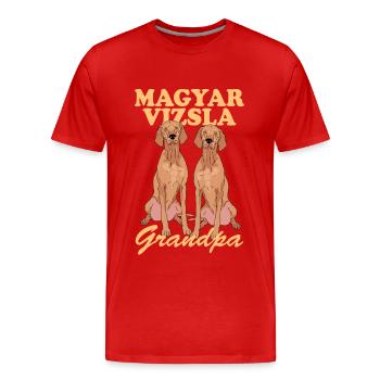 Magyar Vizsla Grandpa Dog Owner Gift - Men's Premium Organic T-Shirt - red - Front - Damien (186cm)