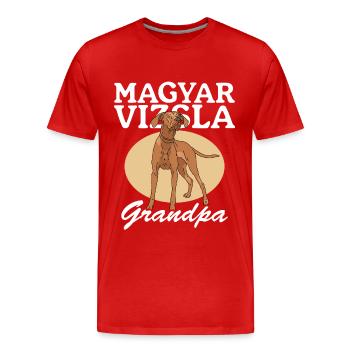 Magyar Vizsla Grandpa Dog Owner Gift - Men's Premium Organic T-Shirt - red - Front - Damien (186cm)