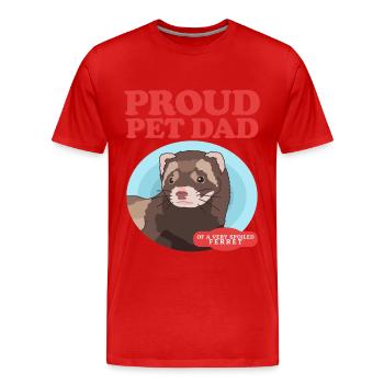 Ferret Papa Ferret Lover Cadeau - T-shirt bio Premium Homme - rouge - Devant - Damien (186cm)