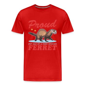 Ferret Dad | Ferret Owner Gift - Men's Premium Organic T-Shirt - red - Front - Damien (186cm)