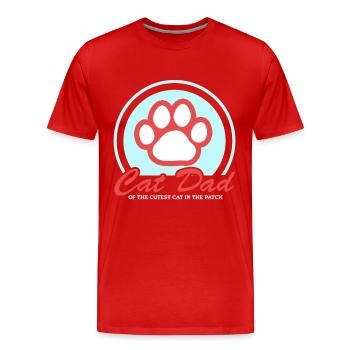 Katzenpapa Cat Dad Katzen Katzenbesitzer Geschenk - Männer Premium Bio T-Shirt - Rot - Vorne - Damien (186cm)