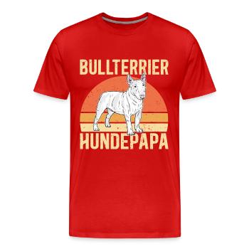 Bull Terrier Chien Papa Chien Propriétaire Cadeau - T-shirt bio Premium Homme - rouge - Devant - Damien (186cm)