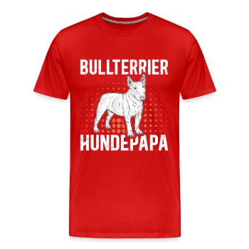 Bull Terrier Chien Papa | Cadeau de propriétaire de chien - T-shirt bio Premium Homme - rouge - Devant - Damien (186cm)