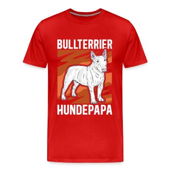 Bull Terrier Chien Papa Chien Propriétaire Chien Cadeau - T-shirt bio Premium Homme - rouge - Devant - Damien (186cm)