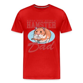 Hamster Dad | Dwarf Hamster Golden Hamster Gift - Men's Premium Organic T-Shirt - red - Front - Damien (186cm)