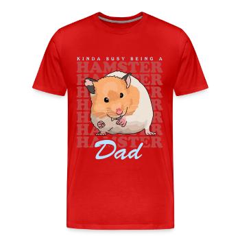 Hamster Dad Golden Hamster Dwarf Hamster Gift - Men's Premium Organic T-Shirt - red - Front - Damien (186cm)