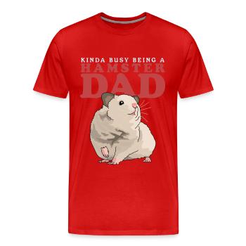 Hamster Dad Dwarf Hamster Golden Hamster Gift - Men's Premium Organic T-Shirt - red - Front - Damien (186cm)