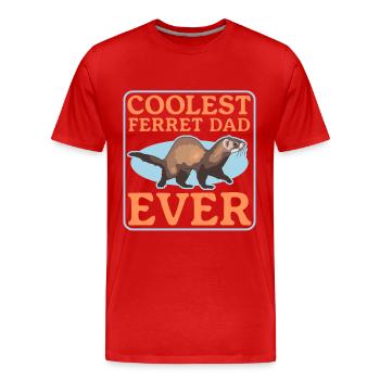 Ferret Papa Ferret Cadeau Amant - T-shirt bio Premium Homme - rouge - Devant - Damien (186cm)