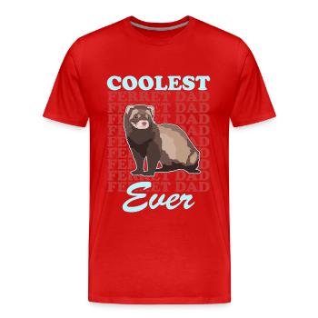 Ferret Papa Ferret Propriétaire Cadeau - T-shirt bio Premium Homme - rouge - Devant - Damien (186cm)