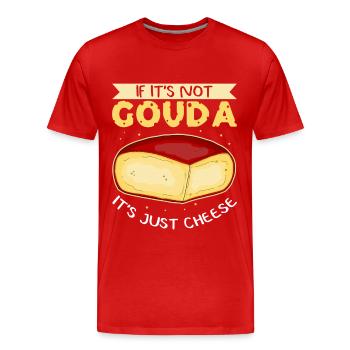 Gouda cheese cheeses cheese lovers gift - Men's Premium Organic T-Shirt - red - Front - Damien (186cm)
