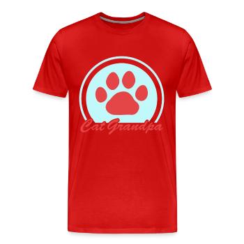 Chats Grand-père Propriétaire Chat Cat Daddy Cadeau - T-shirt bio Premium Homme - rouge - Devant - Damien (186cm)