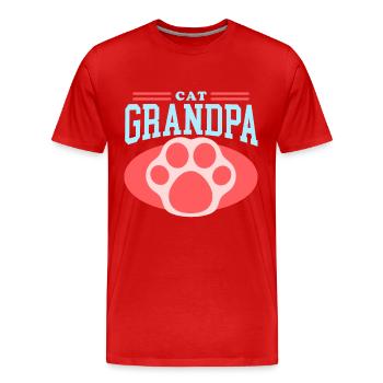 Chats Grand-père chat Propriétaire Cadeau - T-shirt bio Premium Homme - rouge - Devant - Damien (186cm)