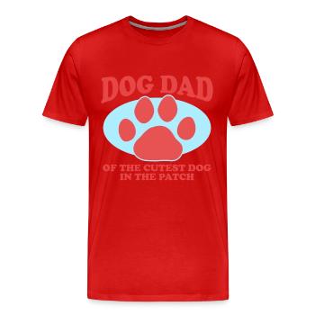 Dogs Dad | Master Dog Owner Gift - Men's Premium Organic T-Shirt - red - Front - Damien (186cm)