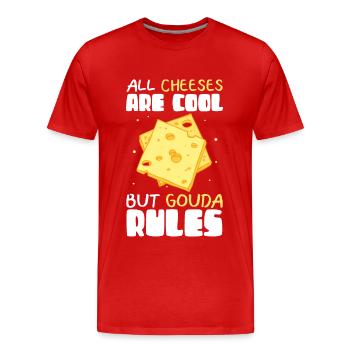 Gouda Cheese Cheese Lovers Cheeses Gift - Men's Premium Organic T-Shirt - red - Front - Damien (186cm)