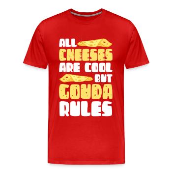 Gouda cheese | Cheese lovers cheeses gift - Men's Premium Organic T-Shirt - red - Front - Damien (186cm)