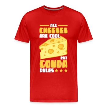 Gouda cheese cheeses cheese lovers gift - Men's Premium Organic T-Shirt - red - Front - Damien (186cm)