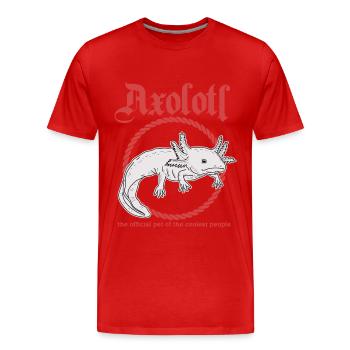 Axolotl tailed amphibians Axolotls amphibians gift - Men's Premium Organic T-Shirt - red - Front - Damien (186cm)