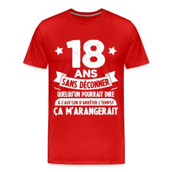 18 ans anniversaire 18 anniversaire cadeau 18 ans - T-shirt bio Premium Homme - rouge - Devant - Damien (186cm)