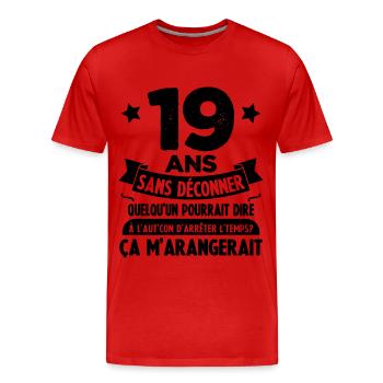 19 ans anniversaire 19 anniversaire cadeau 19 ans - T-shirt bio Premium Homme - rouge - Devant - Damien (186cm)
