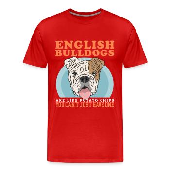 Bouledogue anglais Cadeau Bulldog anglais - T-shirt bio Premium Homme - rouge - Devant - Damien (186cm)