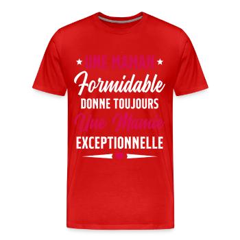 Grand-Mère - Une Mamie Exceptionnelle - T-shirt bio Premium Homme - rouge - Devant - Damien (186cm)