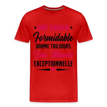 Grand-Mère - Une Mamie Exceptionnelle - T-shirt bio Premium Homme - rouge - Devant - Damien (186cm)