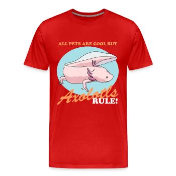 Axolotl tailed amphibians Axolotls amphibians gift - Men's Premium Organic T-Shirt - red - Front - Damien (186cm)