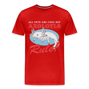 Axolotl Tailed Amphibians Gift - Men's Premium Organic T-Shirt - red - Front - Damien (186cm)
