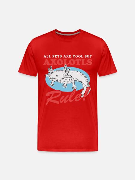Axolotl Tailed Amphibians Gift - Men's Premium Organic T-Shirt - red