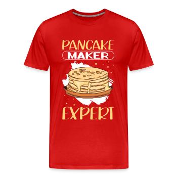 Pancakes | Pancake Pancake Gift - Men's Premium Organic T-Shirt - red - Front - Damien (186cm)
