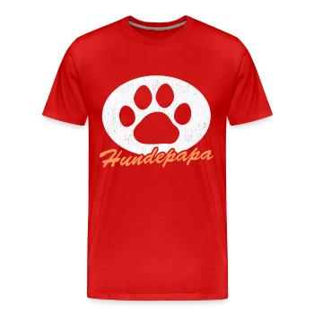 Dog Papa Master Dogs Dog Owner Cadeau - T-shirt bio Premium Homme - rouge - Devant - Damien (186cm)