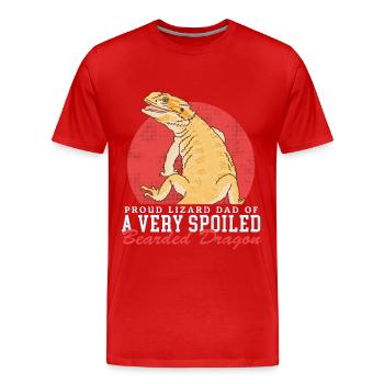 Bartagame Papa | Bearded Dragons Reptiles Gift - T-shirt bio Premium Homme - rouge - Devant - Damien (186cm)