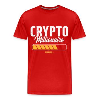 Crypto Millionaire Humour Cadeau - T-shirt bio Premium Homme - rouge - Devant - Damien (186cm)
