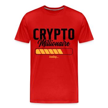 Crypto Millionaire Humour Cadeau - T-shirt bio Premium Homme - rouge - Devant - Damien (186cm)